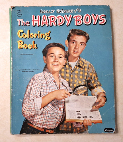 Vintage Walt Disney The Hardy Boys Coloring Book Whitman 1957 Mickey Mouse Club