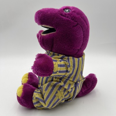 Bedtime Barney Plush Yellow Pajamas PJs Stars No Hat Nighty Nite