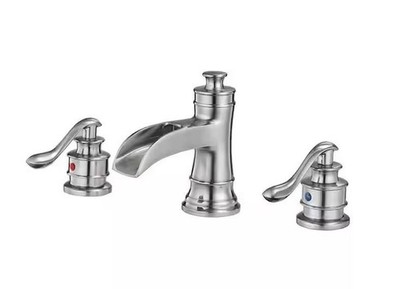 BWE Widespread Bathroom Faucet, 2 Handle, Spot Resist Brush Nickel A-96556-N-S