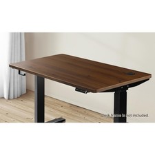 Oikiture Standing Desk Top Adjustable Electric Desk Board Computer Table Walnut — image 3