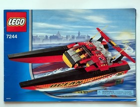 Vintage Lego City Harbor Speedboat 7244 100 % Complete Set w/Instructions