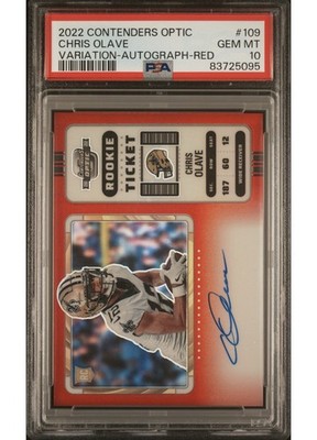 2022 Panini Contenders Optic Red Chris Olave ROOKIE AUTO /50 #109 PSA 10 GEM RC