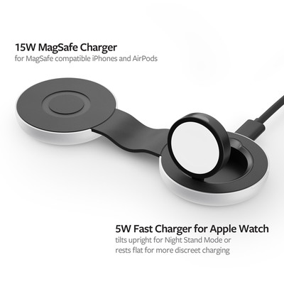 Butterfly 2-in-1 Compact Foldable Wireless Charger with Butterfly 2-in-1 Compact Foldable Wireless Charger with