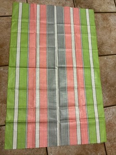 Vintage ( Needs Edges) OLD Colourful Linen Large Tea Towel Read Descript