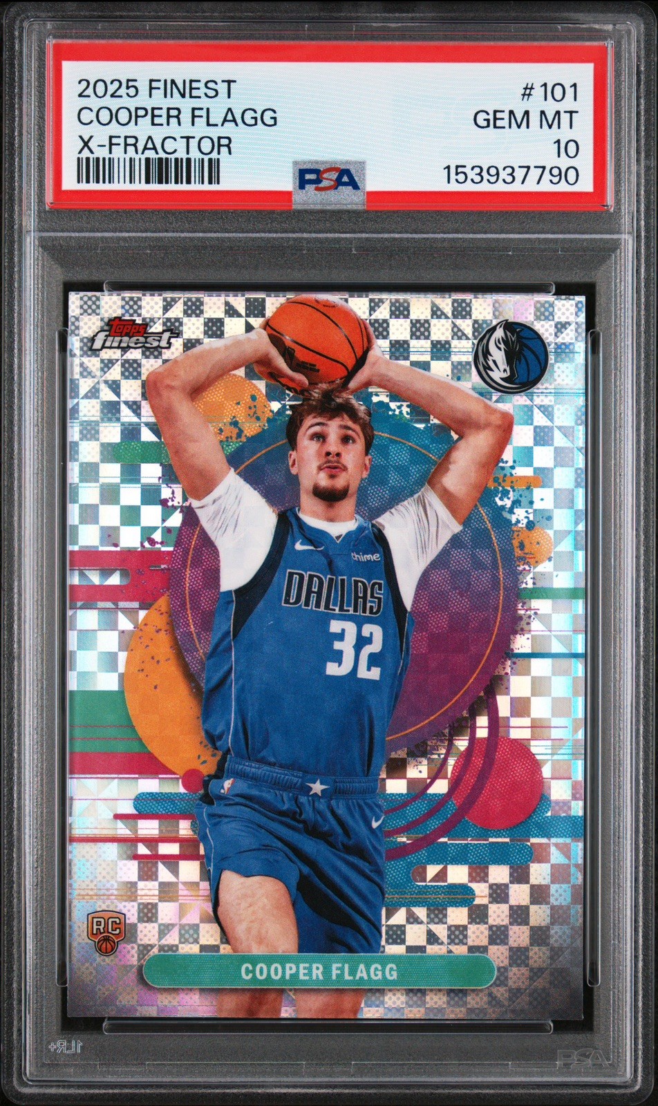 2025-26 Topps Finest Cooper Flagg X-Fractor #101 Uncommon Rookie PSA 10