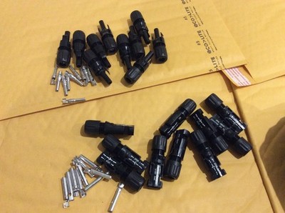 Lot of 10  Staubli 10 AWG Male/Female Pairs with Pins MC4 Connectors