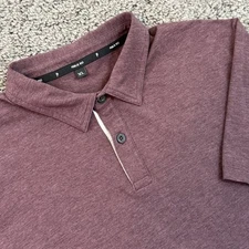 Public Rec Shirt Go-To Performance Golf Polo Heather Burgundy Pima Blend Mens XL
