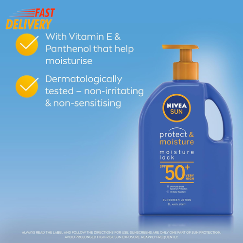 SUN Protect & Moisture, Moisture Lock Sunscreen Lotion SPF 50+ 1L - Picture 4 of 9