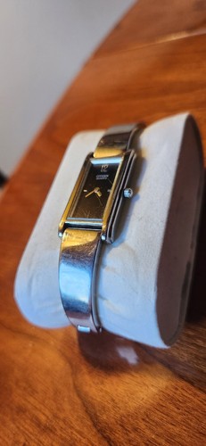 CITIZEN Quartz Stainless Steel Black Dial 5920-s93665 New Battery Rectangular - Picture 5 of 10