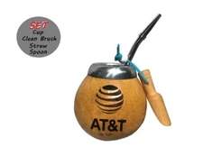 Argentina Mate Gourd Hand Made Natural Tea Cup  Straw Yerba Mate AT&T