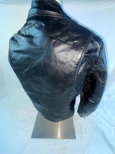 CHAQUETA PUNK MOTOCICLISTA CUERO NEGRO ROBERT LEWIS 40 M DE COLECCIÓN AÑOS 70 80 PARA HOMBRE - Imagen 10 de 19