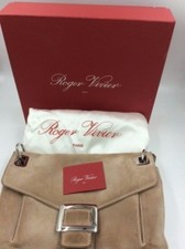 Used Roger Vivier Metro Beige Nude Pink Patent Bag Large Restyling Shoulder Bag.