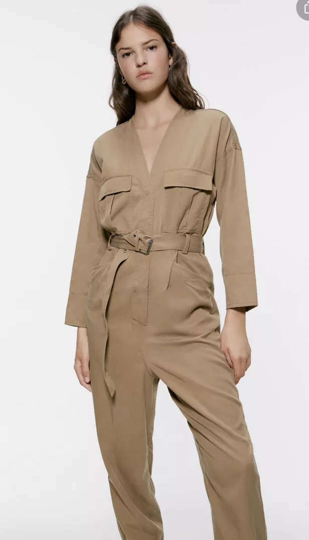 Zara jumpsuit hotsell with pockets
