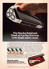 Vintage Print Ad 1981 Norelco Rotatract Razor North American Philips Corporation