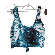 ZAFUL Women's Knot Scoop Neck Small Blue Swimsuits Tankini