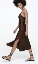 Zara Effect Slip MIDI Dress, Size S BNWT Q