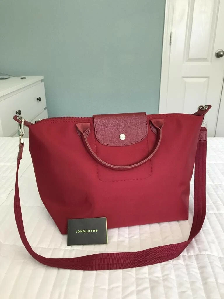 Longchamp Le Pliage Neo Nylon Crossbody Bag Red - BrandConscious