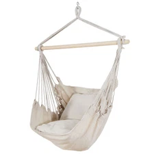 Hanging Rope Hammock Chair Swing Seat Garden Yard Hanging Outdoor Cotton Cave