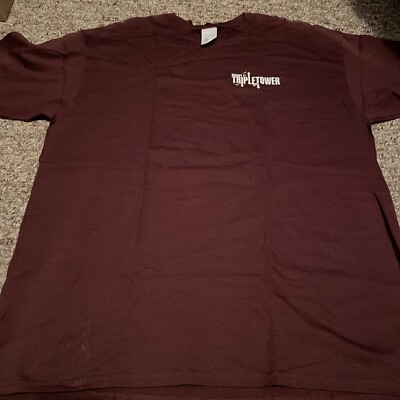 hershey park triple tower drop free fall ride adult xl shirt sun damaged