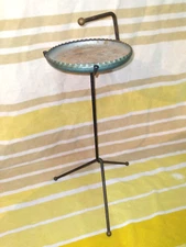 VINTAGE Metal 3-Legged Ashtray Smoking Stand