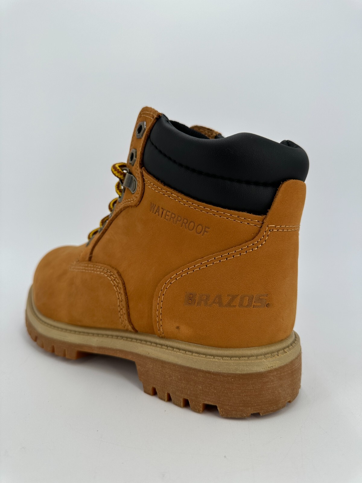Brazos Men's Steel Toe Boots 6" Laceup Work Shoes 7 Wheat Nubuck