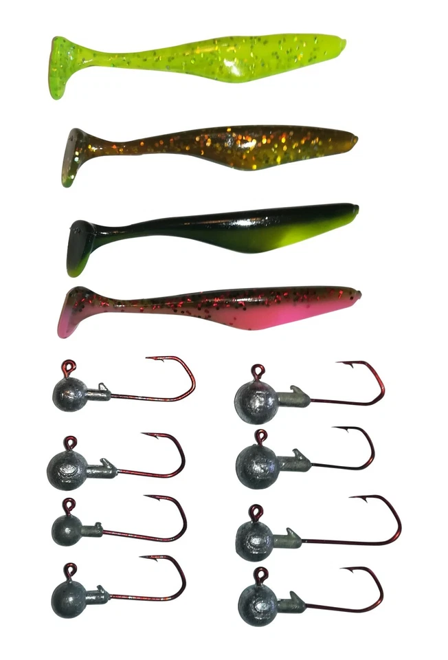 Zander Gummifisch Box Drop Shot Shad Angel No Action Shad Gummi Köder 8 11 13 cm - Bild 3 von 4