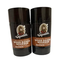 2 Dr. Squatch Natural Deodorant 2.65 oz. ea. Wood Barrel Bourbon Aluminum Free