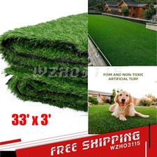 33x3ft Synthetic Turf Artificial Grass Mat Landscape Fake Lawn Pet Dog Garden