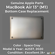 OEM Apple MacBook Air 13  M1 2020 A2337 Bottom Cover Replacement - Gray Grade A 