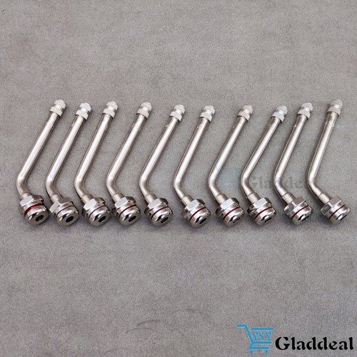 10 Pcs Aluminum Truck Tire Valve Stems TR545D - 60 Degree Angle, Fits 22.5" & 24.5" Aluminum Wheels, Rustproof