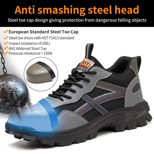 【Heavy Duty】Mens Work Boots Safety Shoes Steel Toe Cap Sneakers Lightweight - Imagen 13 de 41