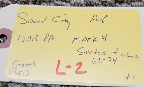 Sound City 120R PA Mark Main Mixing Console Amplifier Head Sovtek EL34 - Picture 11 of 11