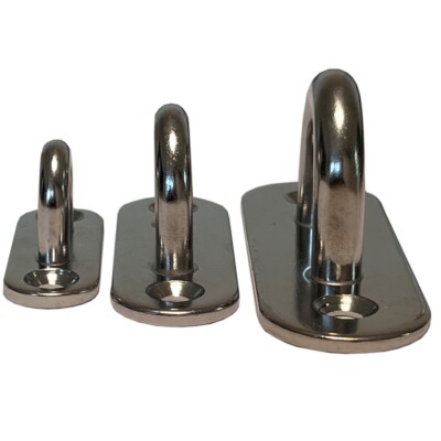 Augplatte Deckenhaken Zurröse Ösenplatte Wandhaken Mastplatte Edelstahl V2A oval
