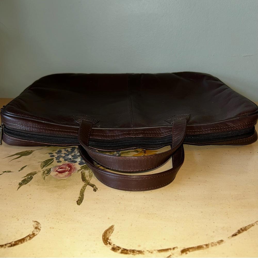 Winn Brown Leather Briefcase Bag Unisex View 6