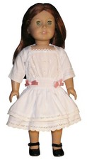 Rebecca Inspired White Dropped Waist Dress w/Lace fit 18" Popular Girl Size Doll