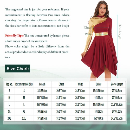 Womens Lyrical Metallic Praise Liturgical Dress Church Worship Dance Robe Gowns - Picture 81 of 141
