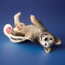 NEW SCHLEICH 16374 Husky Puppy Dog Lying Canine - RETIRED Tag Toy Germany 2007