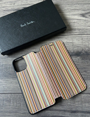 PAUL SMITH MULTISTRIPE FALTBARE iPHONE 11 PRO HÜLLE MIT KARTENFÄCHERN NEU IN OVP