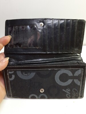 小物 Old Coach Black Leather Bifold Wallet Old coach wallet - Gem