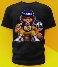 Los Angeles Rams Chucky Team Shirt  Sizes From Youth To Adult 6XL