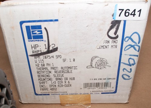 Emerson 3844 Motor 1/2 HP 1075 RPM 4 Spd 115V KA55HXSCG-8300 - Picture 2 of 5