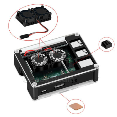 Case for Raspberry Pi 3 B+,for Raspberry Pi 3B / 2B, for Raspberry Pi Dual Fan