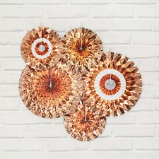 PIN WHEELS 5 PACK ROSE GOLD WHITE DOTS BACKDROP EID HOME DECOR EVENTS PARTY