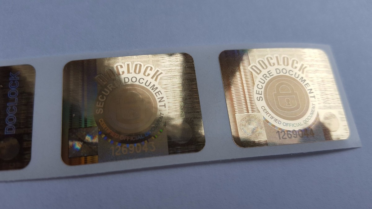 Doclock Security Labels Hologram Stickers Seal Tamper Evident X 1000 W/ Serials