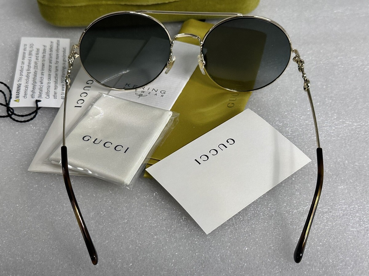 Gucci Women\'s Sunglasses GG0878S 004 59 20-140 Round Gold Frame Gradient… Gucci Women main image 3