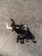 vintage carved stone black elephant figure 5 ...