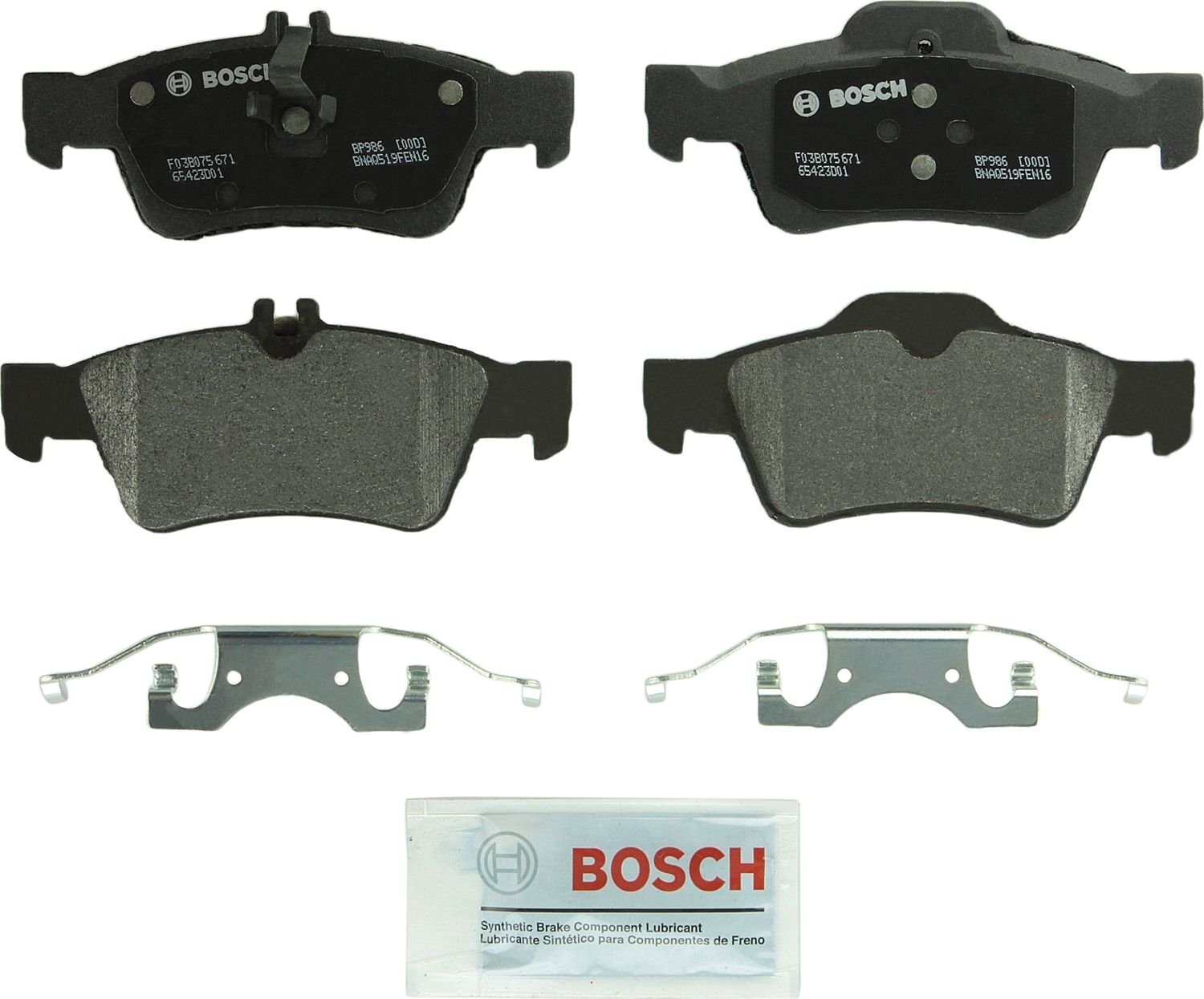 Bosch BP986 Disc Pads and Brake Shoes - Disc Brake Pad Set, Rear
