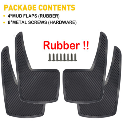 4Pcs Universal  Rubber Mud Flaps Splash Guards Mudguards Front Rear Racing Rally