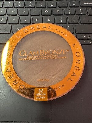 L'Oreal Glam Bronze Bronzer for Face & Body #02 Medium, 0.41 oz. Brand New