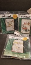 3 NEW Vintage Stitchery By Valiant Craft Yarn Stitch Kits orig. Macy ticker tags